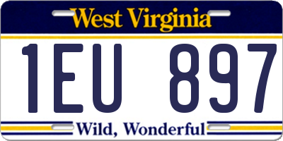 WV license plate 1EU897