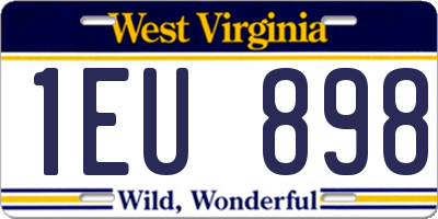 WV license plate 1EU898