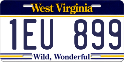 WV license plate 1EU899