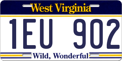 WV license plate 1EU902