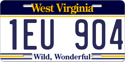 WV license plate 1EU904