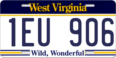 WV license plate 1EU906
