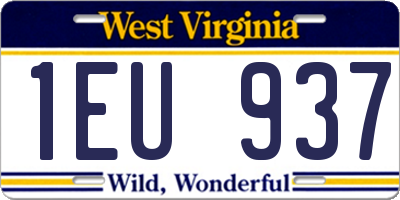 WV license plate 1EU937