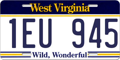 WV license plate 1EU945
