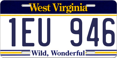 WV license plate 1EU946