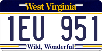WV license plate 1EU951