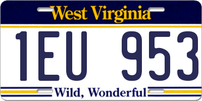 WV license plate 1EU953
