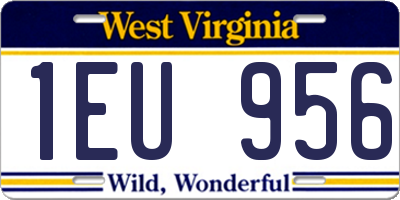WV license plate 1EU956