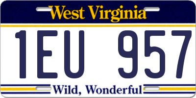 WV license plate 1EU957
