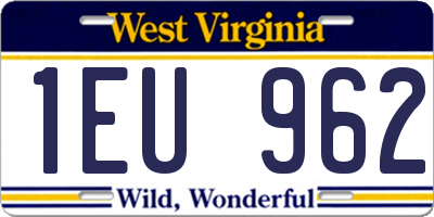 WV license plate 1EU962