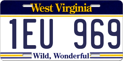 WV license plate 1EU969