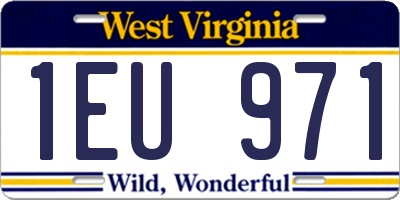 WV license plate 1EU971