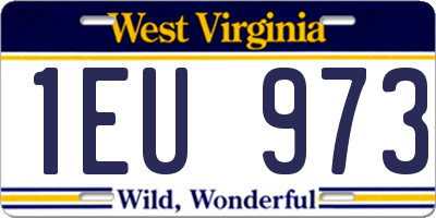 WV license plate 1EU973