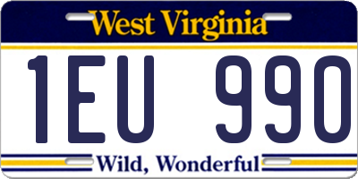 WV license plate 1EU990
