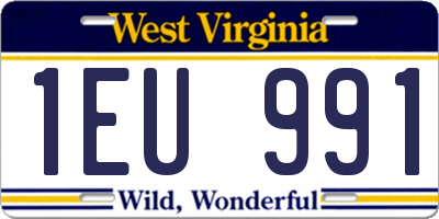 WV license plate 1EU991