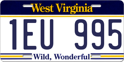 WV license plate 1EU995