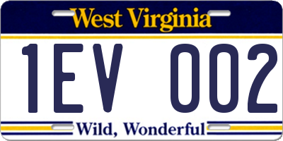 WV license plate 1EV002