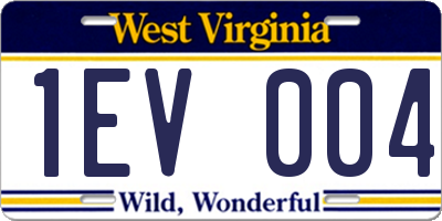 WV license plate 1EV004