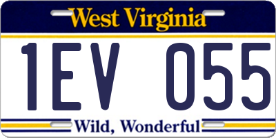 WV license plate 1EV055