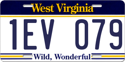 WV license plate 1EV079