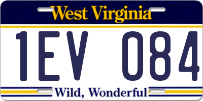 WV license plate 1EV084