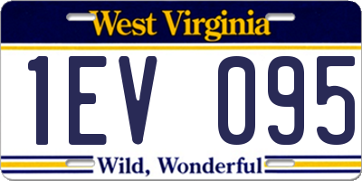 WV license plate 1EV095