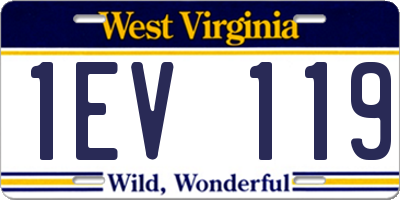 WV license plate 1EV119