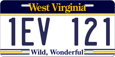 WV license plate 1EV121
