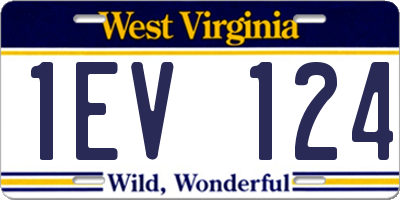 WV license plate 1EV124