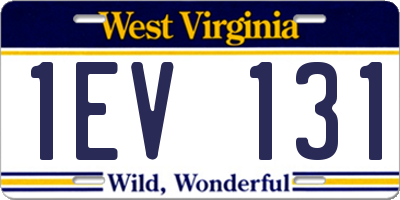 WV license plate 1EV131