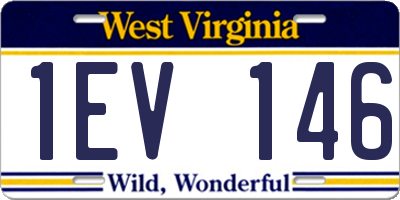 WV license plate 1EV146