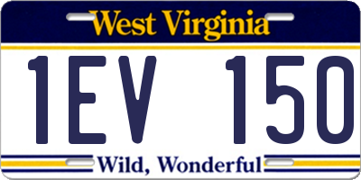 WV license plate 1EV150