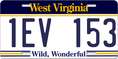 WV license plate 1EV153