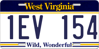 WV license plate 1EV154