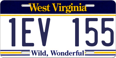 WV license plate 1EV155