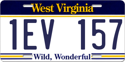 WV license plate 1EV157