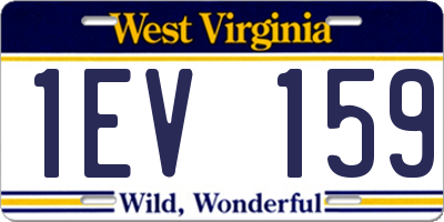 WV license plate 1EV159
