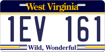 WV license plate 1EV161