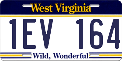 WV license plate 1EV164