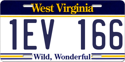 WV license plate 1EV166