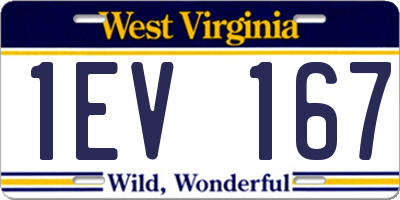 WV license plate 1EV167