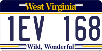 WV license plate 1EV168