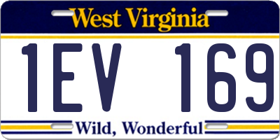 WV license plate 1EV169