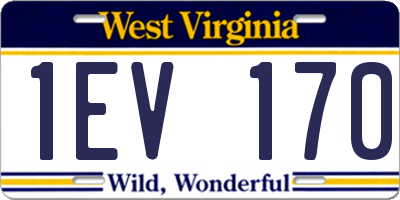 WV license plate 1EV170