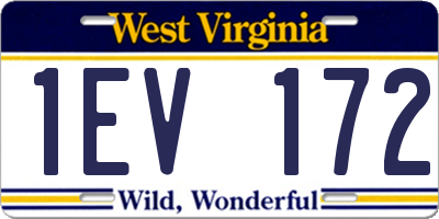 WV license plate 1EV172