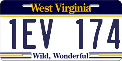 WV license plate 1EV174