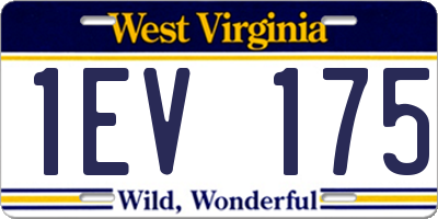 WV license plate 1EV175