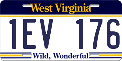 WV license plate 1EV176