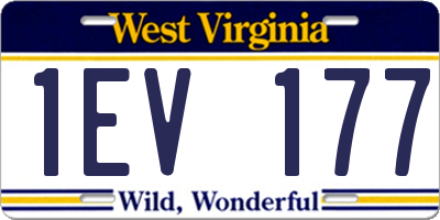 WV license plate 1EV177