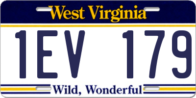 WV license plate 1EV179
